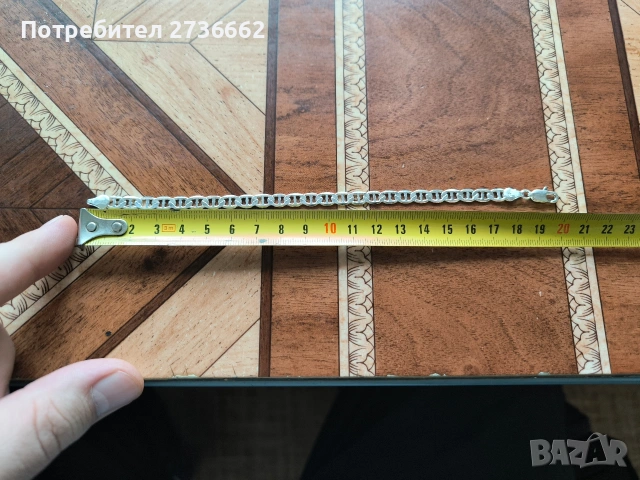 Сребърна гривна " Mariner" , снимка 6 - Гривни - 53431072