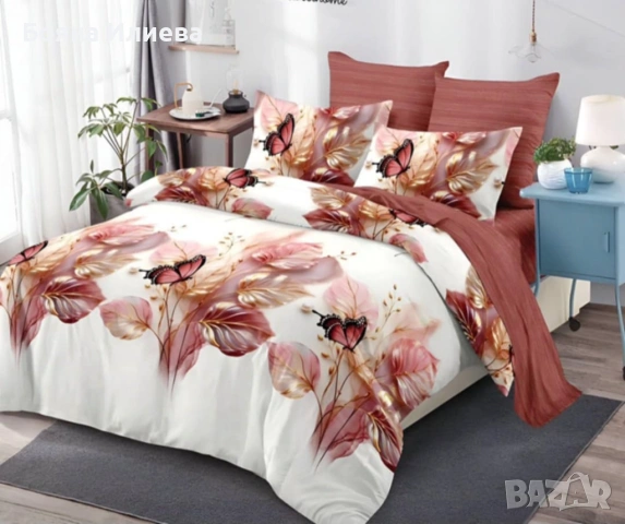 Луксозни двулицеви спални комплекти 6 части с ластик, снимка 12 - Спално бельо - 53357071