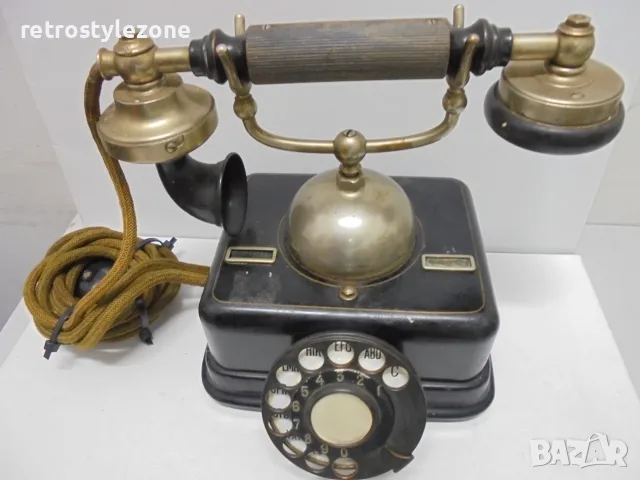 № 8734Стар датски телефон KTAS, снимка 2 - Антикварни и старинни предмети - 55729921