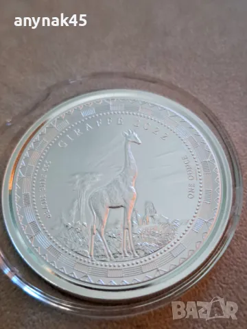 Сребро 1oz. Жираф, снимка 4 - Нумизматика и бонистика - 49899925