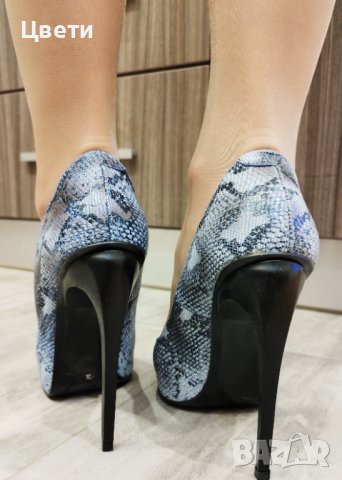 Обувки на висок ток - ЕСТЕСТВЕНА КОЖА , снимка 3 - Дамски обувки на ток - 40980176