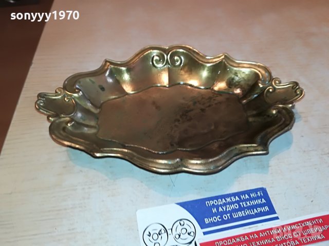ЧИНИЯ ОТ ФРАНЦИЯ-21Х15СМ-МЕД/МЕСИНГ МАСИВНА 2003231100, снимка 6 - Антикварни и старинни предмети - 40066403