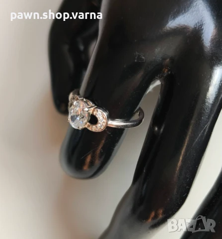 Нов сребърен пръстен 925 с фианити – размер 18 мм, снимка 5 - Пръстени - 51408868