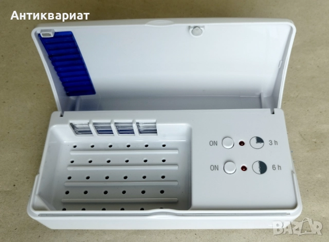 Уред за сухо почистване на слухови апарати и слушалки за поставяне в ушите с UV облъчване UNITRON, снимка 2 - Други - 52597791