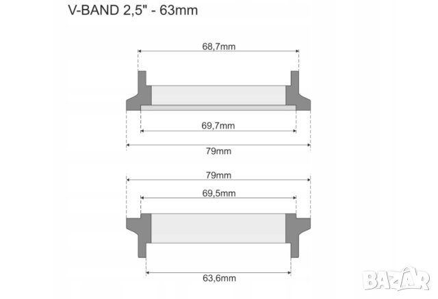 V-BAND скоба с фланци скоби v band турбо генерация гейт, снимка 15 - Аксесоари и консумативи - 34156483