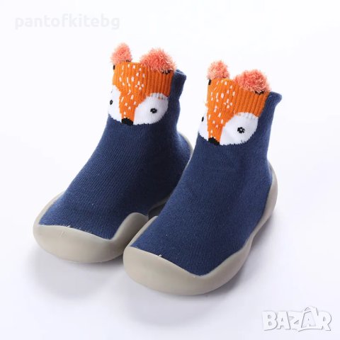 Детски чорапи с животни и гумена подметка Босо ходене, антихлъзгащи размери 18/23, снимка 1 - Детски пантофи - 42649070