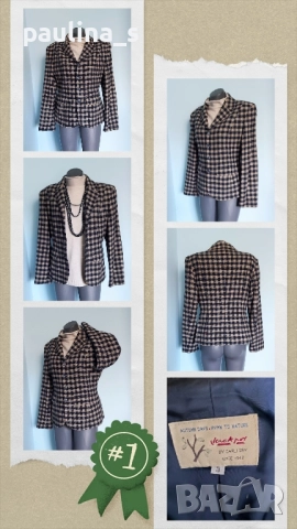 Два броя Винтидж / Сако "Jackpot" by Carly Gry и "Repeat" / вълна и лен, снимка 2 - Сака - 52254786