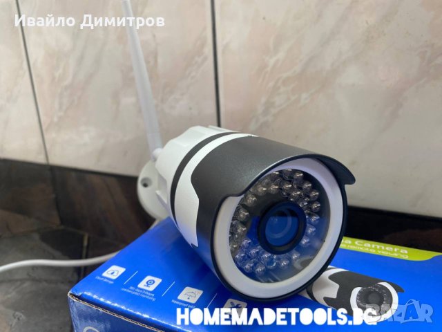 Безжична Bullet камера, WiFi, 5MP, LED диоди, Удъроустойчива, Водоустойчива,Нощно виждане, снимка 3 - IP камери - 41404731