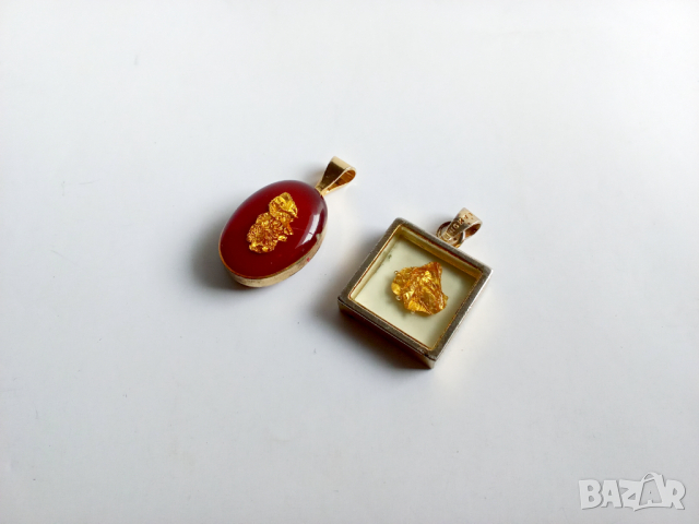 винтидж позлатена висулка със Самородно злато , снимка 3 - Антикварни и старинни предмети - 44688710