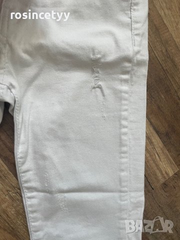Бял панталон с перли , снимка 4 - Панталони - 37417189