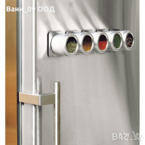 Сет канистерчета за подправки с магнитна стойка, снимка 3 - Аксесоари за кухня - 34763286