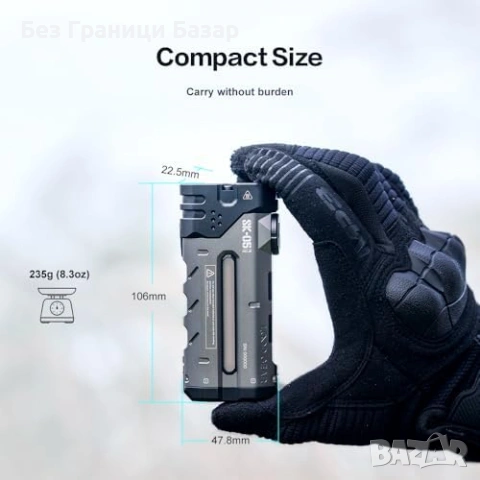 Нов Тактически Мощен LED фенер IP68 4360lm 10 режима power bank 8000mAh, снимка 7 - Други - 53036687