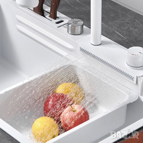 ПРОМОЦИЯ ! Висококачествена мултифункционална бяла кухненска мивка, снимка 5 - Мивки - 41420606