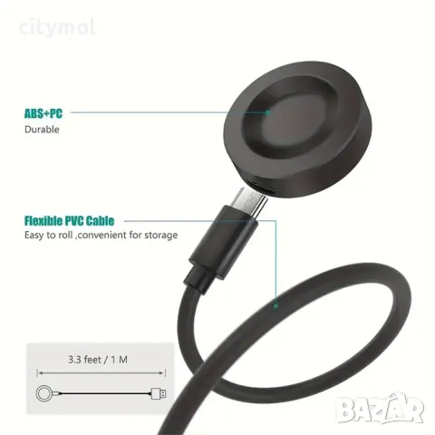 Магнитно зарядно устройство за Huawei  Watch Ultimate/GT4/4 Pro/GT3/3 Pro/2 Pro/D и др., снимка 3 - Смарт гривни - 48803590