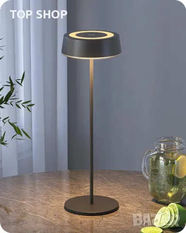 EDISHINE Настолна лампа LED акумулаторна сензорна 2 цветни режима външна преносима - бяла, черна, снимка 9 - Настолни лампи - 49340624