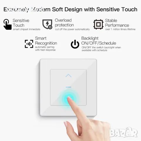 НОВО! WiFi ключ за завеси и щори, сензорен контрол, Alexa/Google Home, снимка 2 - Друга електроника - 49372613