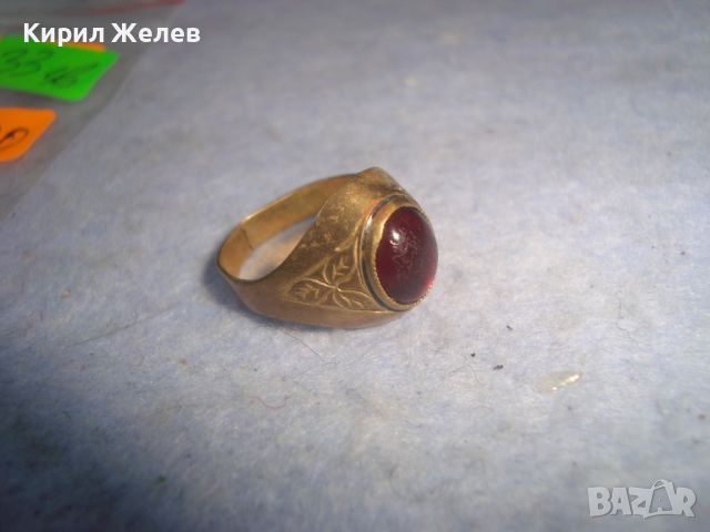 СТАРИНЕН СКЪПОЦЕНЕН БРОНЗОВ КЛАСИЧЕСКИ МАЙСТОРСКИ ПРЪСТЕН РЪЧНО ФЛОРАЛНО ГРАВИРАН 7430, снимка 3 - Антикварни и старинни предмети - 36377662