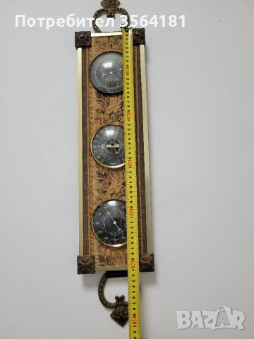 Красив барометър,тернометър,хигрометър , снимка 4 - Антикварни и старинни предмети - 39240685