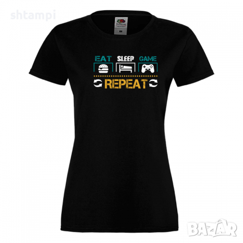 Дамска тениска Game 3,Eat,Sleep,GameRepeat,Ядене,Спане,Геймс, снимка 7 - Тениски - 36420309