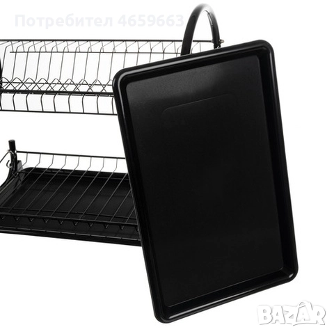 Двуетажна сушилня за съдове Ruhhy, неръждаема стомана, поставка за чаша и тава за отцеждане, снимка 6 - Други стоки за дома - 52547157