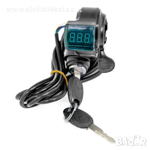 Акселератор (палец) за газта 12V-72V с индикатор и контактен ключ