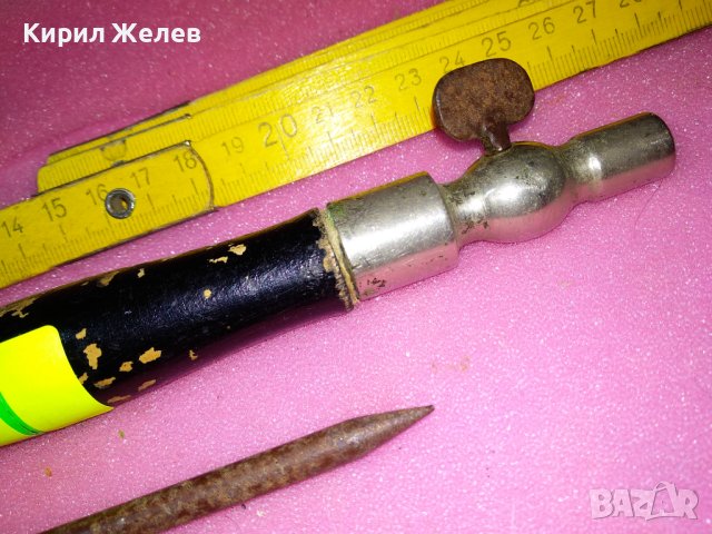 СТАРИНЕН МУНДЩУК За НАРГИЛЕ ДЪРВО и МЕТАЛ и ШИЛО от КОВАНО ЖЕЛЯЗО РЪЧНА ИЗРАБОТКА За КОЛЕКЦИЯ 42870, снимка 2 - Антикварни и старинни предмети - 44312806