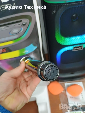 Чисто нова караоке колона Brodu BTS 1989. Акумулаторна с 2бр. микрофони и дистанционно. , снимка 13 - Тонколони - 52828421