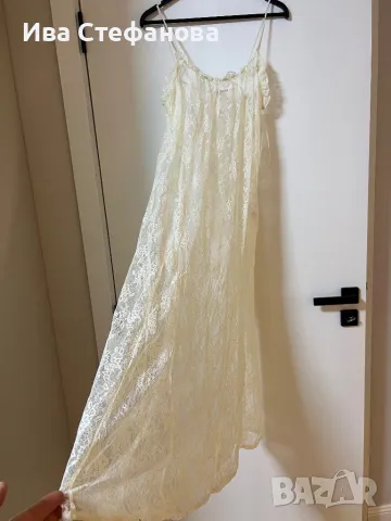 Wow 🤩 Нова секси мека поламид разкошна бяла дантелена дантела нощница, снимка 4 - Бельо - 48656970