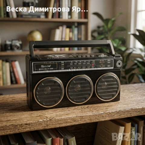 Портативно ретро радио - 3 лентов приемник GOLON RX-666D, снимка 4 - Радиокасетофони, транзистори - 53786997