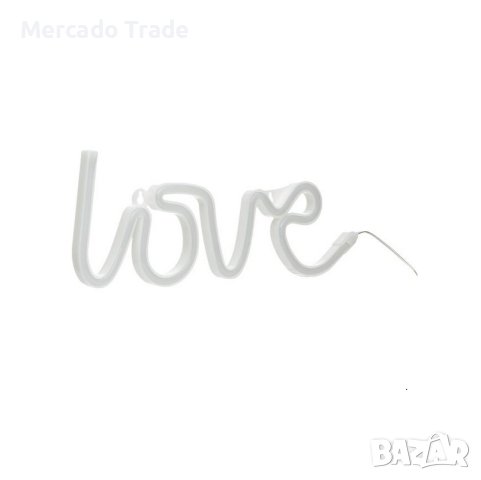 Декоративна LED неонова лампа Mercado Trade, LOVE, с USB, Розов, снимка 4 - Декорация за дома - 41687451