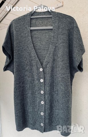 Свободна голяма жилетка 100% меринос, снимка 2 - Жилетки - 39493739