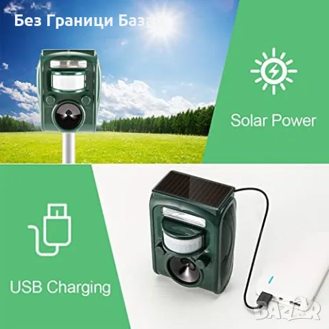 Нов Соларен ултразвуков репелент за котки животни PIR сензор LED за градина двор защита, снимка 6 - Други стоки за дома - 56194864