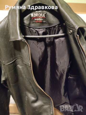 Черно мъжко яке от естествена кожа XL, снимка 5 - Якета - 39095137