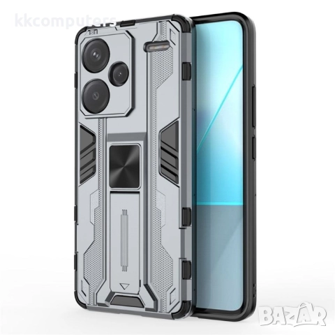 Xiaomi Redmi Note 13 Pro+ 5G Калъф и Протектор– двуслоен PC + TPU дизайн с поставка, защита за камер, снимка 4 - Калъфи, кейсове - 52466837