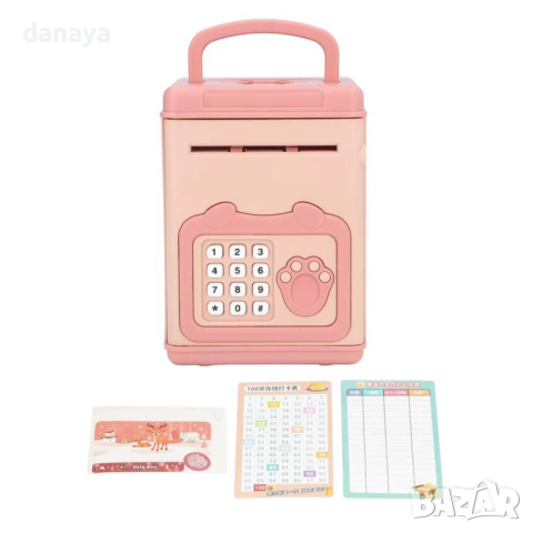 4546 Детски сейф касичка с шифър и пръстов отпечатък, снимка 5 - Музикални играчки - 44923701