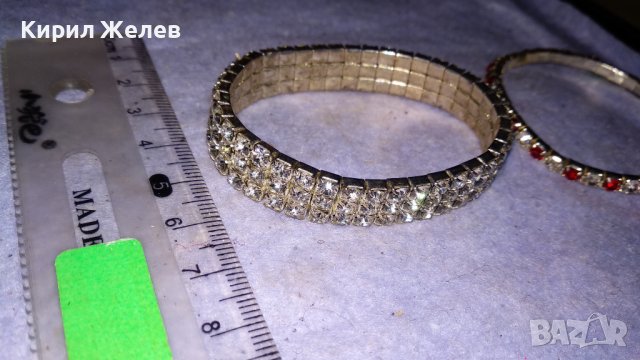 ДВЕ ВИНТИДЖ - АРТ ХЕНД МЕЙД РАЗТЕГЛИВИ ГРИВНИ с ИСКРЯЩИ ФАСЕТИРАНИ КРИСТАЛИ 34308, снимка 5 - Гривни - 38950021