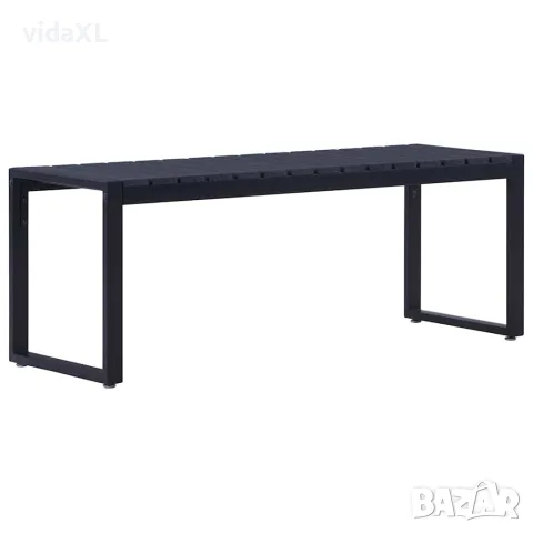 vidaXL Градинска пейка, 120,5 см, PS дъска, черна