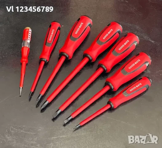 Комплект 7 изолирани отвертки+фазомер