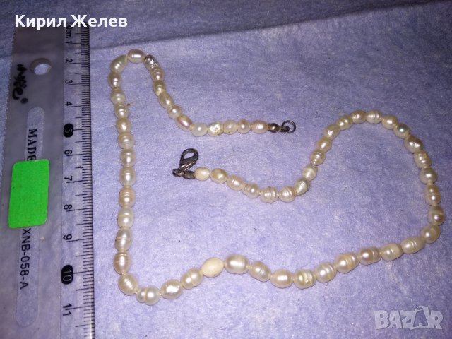 СТАРО ПЕРЛЕНО АРТ НУВО СТИЛ НЕЖНО КОЛИЕ ЕСТЕСТВЕНИ РЕЧНИ ПЕРЛИ 34656, снимка 5 - Антикварни и старинни предмети - 39142161