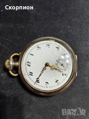 Швейцарски джобен часовник с посребрени капаци 1925г. - 10 РУБИНА, снимка 15 - Джобни - 48361931