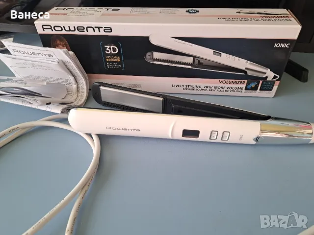 Rowenta-преса за коса с вградена четка от естествен косъм , снимка 1