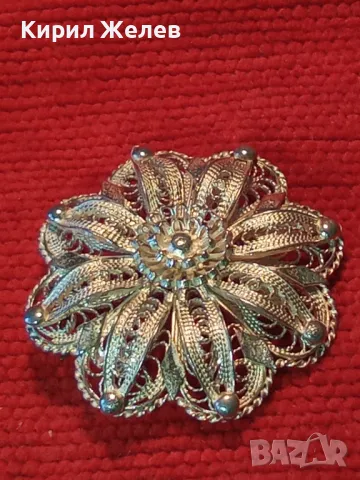 ПРЕКРАСНА СТАРА ФИЛИГРАННА СРЕБЪРНА БРОШКА ЦВЕТЕ СРЕБРО 900 НЕЖНА РЪЧНА МАЙСТОРСКА ИЗРАБОТКА 47964, снимка 16 - Антикварни и старинни предмети - 48476769