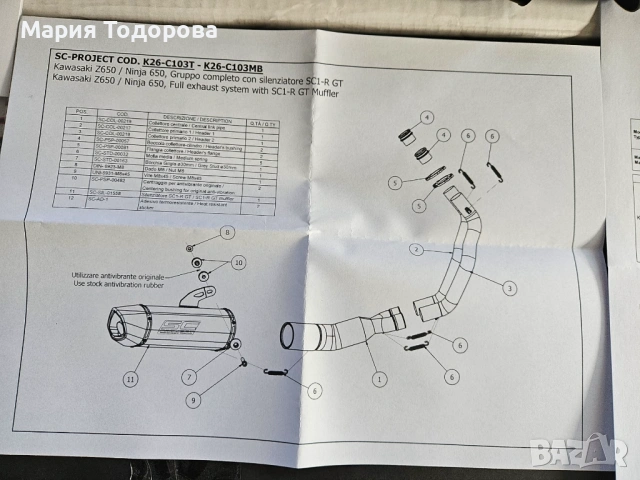 Оригинален ауспух SC Project за Кававазаки Z650, снимка 4 - Части - 53245226