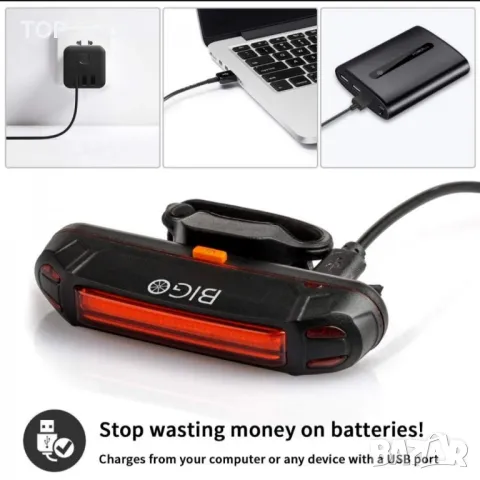 LED USB акумулаторна задна светлина за велосипед, снимка 3 - Аксесоари за велосипеди - 48777214