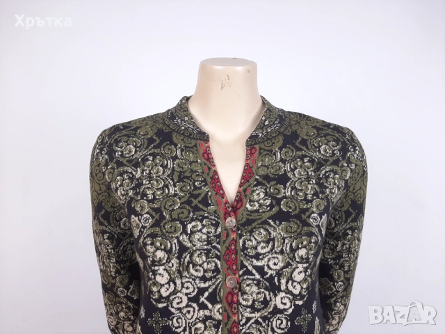 Ivko Jacquard Cardigan - Оригинална дамска жилетка размер 38 / M, снимка 6 - Жилетки - 53086471