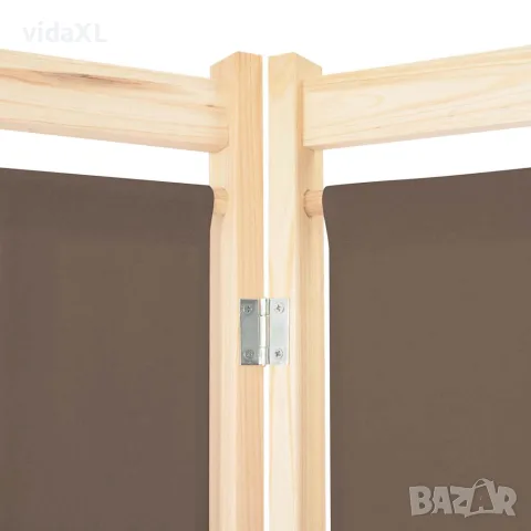 vidaXL Параван за стая, 6 панела, кафяв, 240х170х4 cм, текстил, снимка 4 - Паравани - 56146434