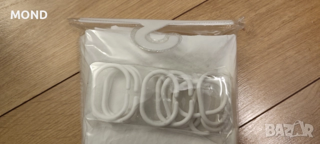 Бяла завеса за баня с халки, снимка 4 - Други стоки за дома - 52867707