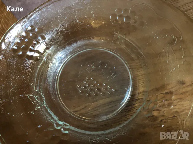 Стъклена голяма купа соц масивна фруктиера, снимка 2 - Чинии - 50084922