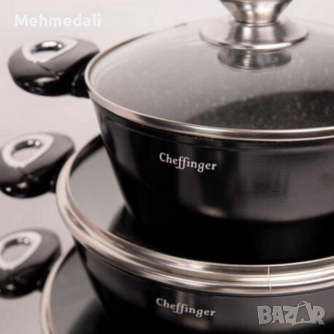 Комплект съдове за готвене Cheffinger – 10 части, снимка 8 - Съдове за готвене - 53168872