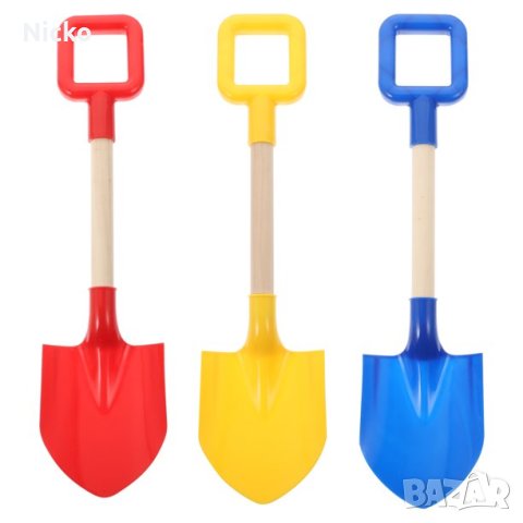 Детска лопатка за пясък с дървена дръжка